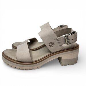Timberland Violet Marsh Back Strap Sandals Women Taupe Nubuck Buckle Ankle 7